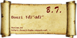 Boszi Tádé névjegykártya